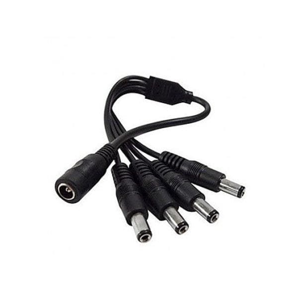 Cctv Cable Derivador de Alimentacion - 1 Entrada Hembra x 4 Salidas Macho