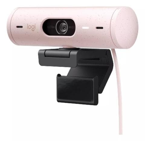 Cámara Web Full Hd 1080P, Rightlight 4, Logitech Brio 500 Rosado