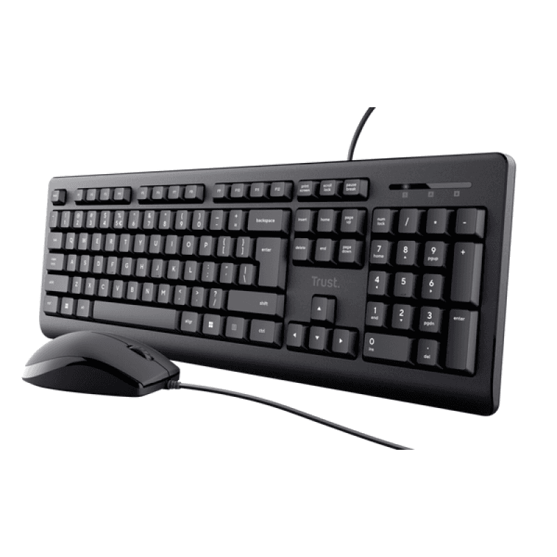 COMBO TECLADO + MOUSE TRUST PRIMO BLACK USB SILENCIOSO